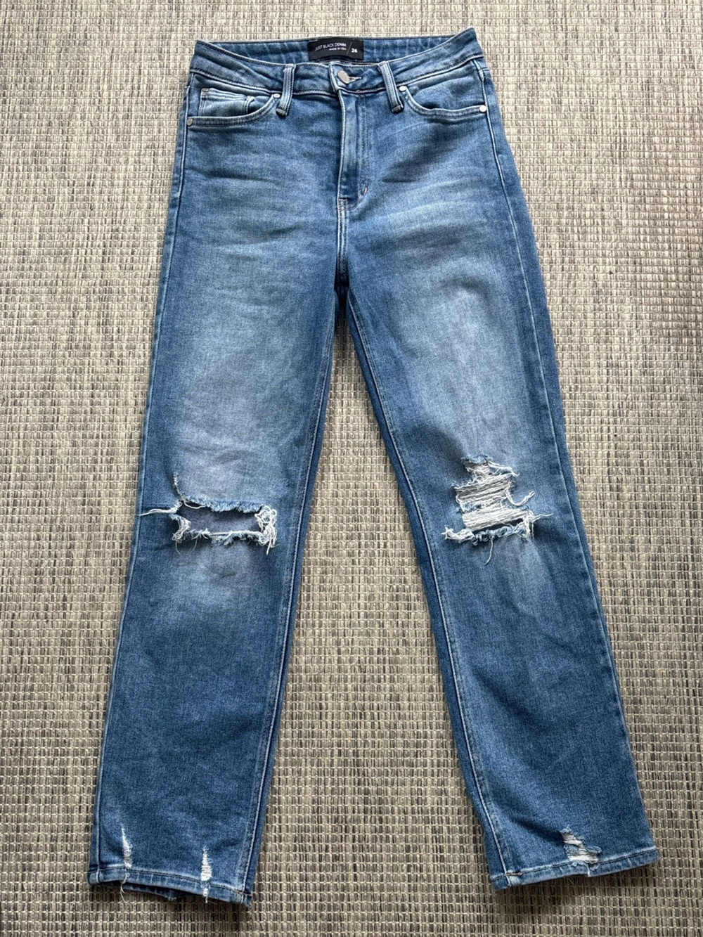 Just Black Denim Mini Flare Leg Jeans